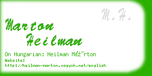 marton heilman business card